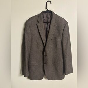 Ralph Lauren RLR Blazer Jacket Size 44L  Herringbone Tweed  2 Button Wool Coat